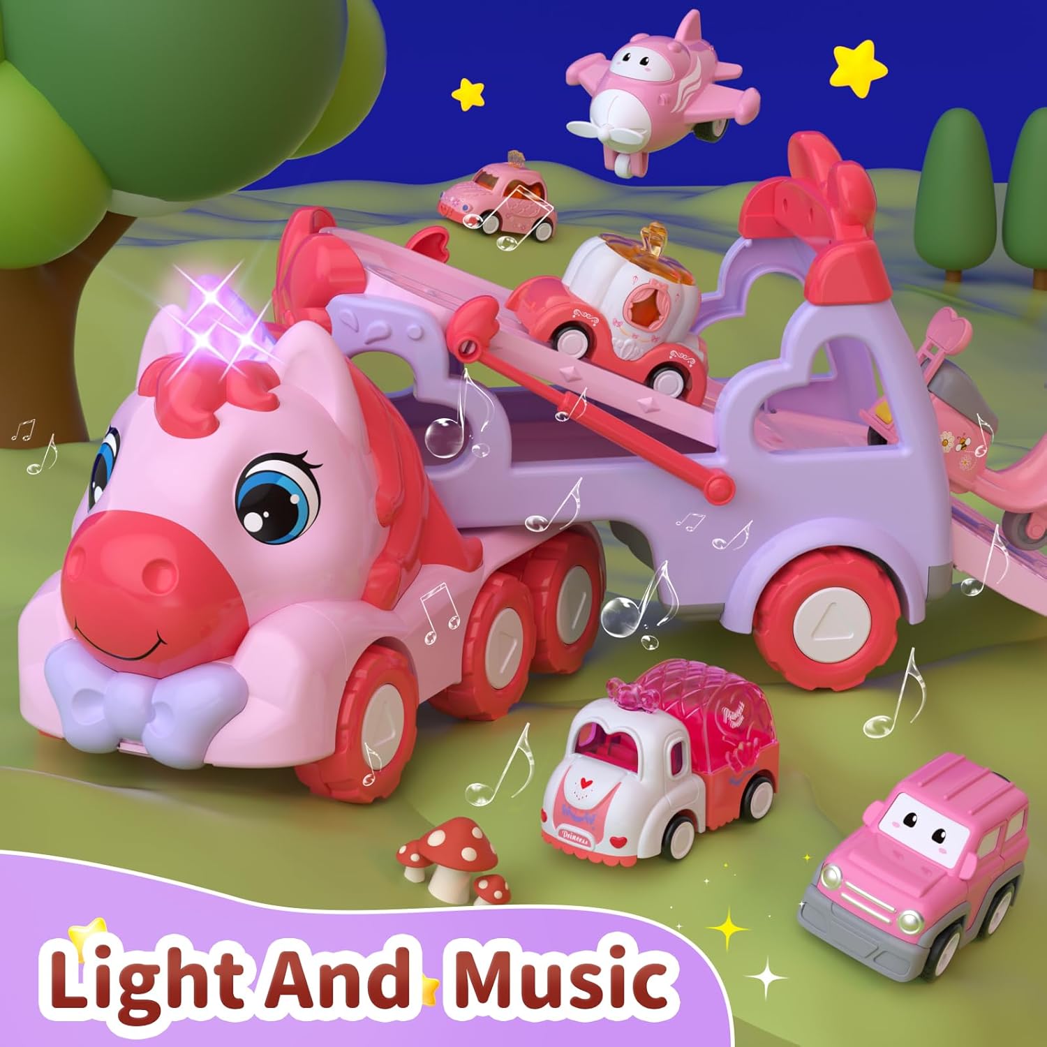 Philodendron Pink Princess - Unicorn Girl Toys Transport Carrier Truck